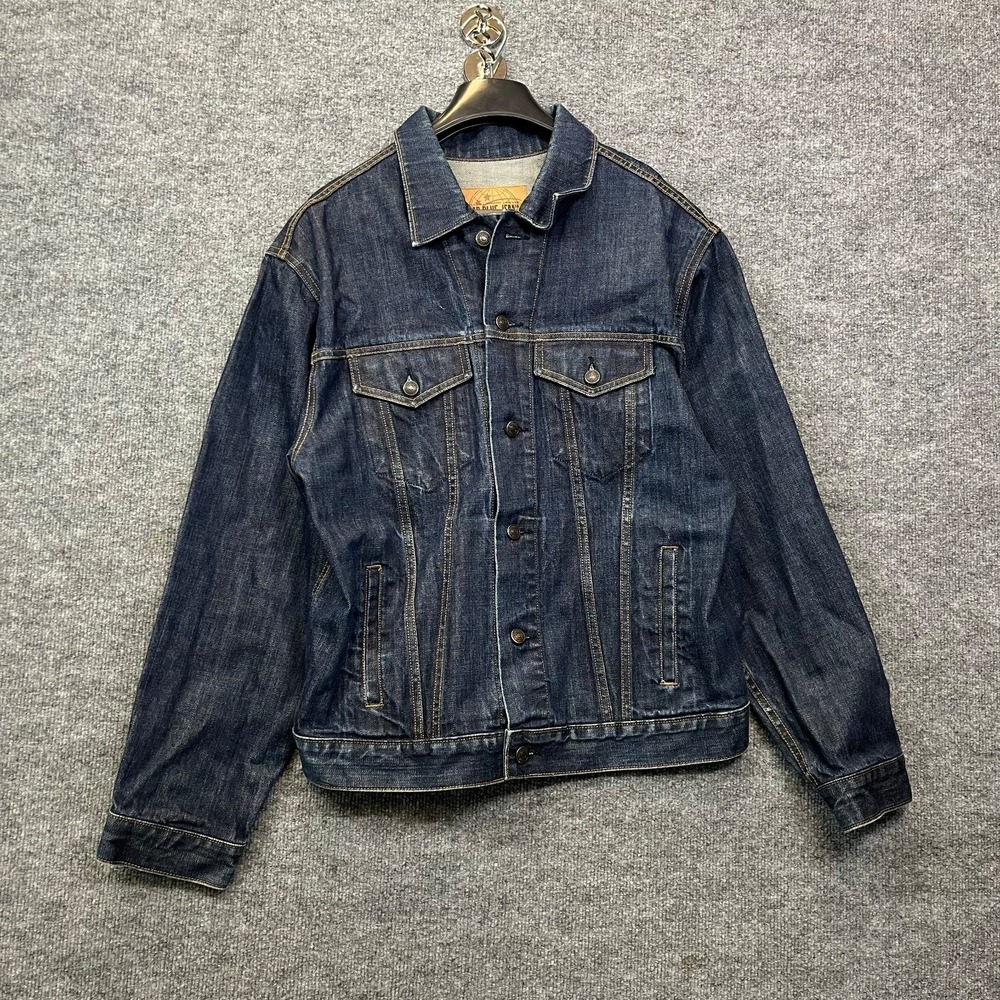 Vintage GAP Blue Jeans Trucker Jacket Men's Blue Denim Pockets Classic Y2K - 2XL
